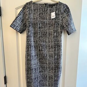 A Pea in the Pod Black and White Textured Midi Dress